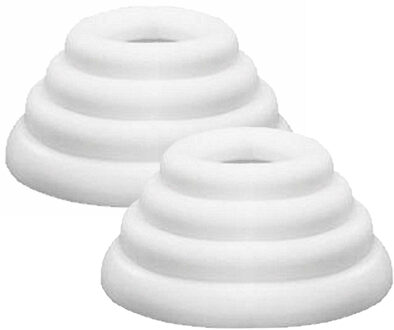 Rayher hobby materialen Piepschuim vorm/figuur Platte ringen - set van 8x - wit - dia 20/25/30/35 cm - Hobby materialen