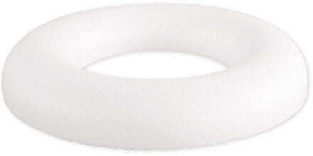 Rayher hobby materialen Piepschuim vorm/figuur ronde ring - wit - Dia 22 cm - Hobby materialen