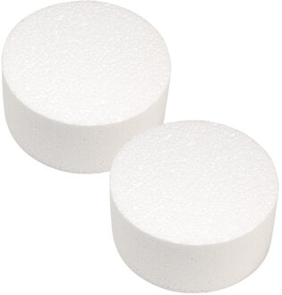 Rayher hobby materialen Piepschuim vormen schijf - 2x - 15 cm breed en 7 cm dik - wit - hobby/knutselen