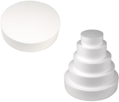 Rayher hobby materialen Piepschuim vormen schijf - 30 cm breed en 7 cm hoog - wit - knutselen - taartschijf - cirkel