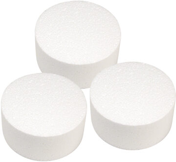 Rayher hobby materialen Piepschuim vormen schijf - 3x - 15 cm breed en 7 cm dik - wit - hobby/knutselen