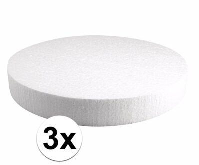 Rayher hobby materialen Piepschuim vormen schijf - 3x - Dia 30 cm breed en 4 cm dik - hobby figuren artikelen