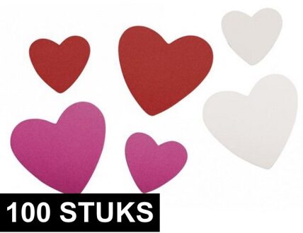 Rayher hobby materialen Plak hartjes mix kleuren - 100x stuks Crepla foam hartjes - zelfklevend - knutselen