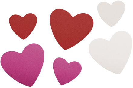 Rayher hobby materialen Plak hartjes mix kleuren - 200x stuks Crepla foam hartjes - zelfklevend - knutselen