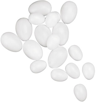 Rayher hobby materialen Plastic eieren - 100x - wit - 4,5 cm - Paasdecoratie - paaseieren