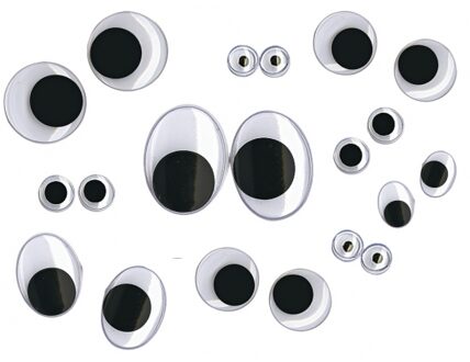 Rayher hobby materialen Plastic wiebel ogen 100 stuks
