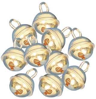 Rayher hobby materialen Raher Hobby metalen belletjes - 40x - met oog - goud - 15 mm - knutsel materiaal