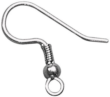 Rayher hobby materialen Raher hobby Oorbellen haakjes - van chirurgisch staal - 6x stuks - Zelf sieraden maken Zilver
