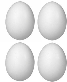 Rayher hobby materialen Rayer Hobby piepschuim ei - 4x - 10 cm - wit - Pasen decoratie - tempex paaseieren
