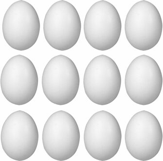 Rayher hobby materialen Rayer Hobby piepschuim ei - Pakket van 40x stuks - 10 cm - wit - Pasen decoratie - tempex paaseieren