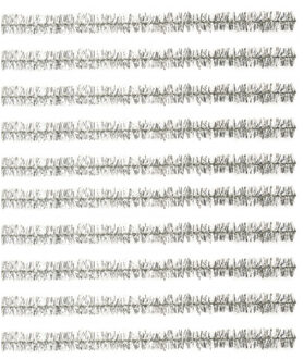 Rayher hobby materialen Rayher Chenille draad - zilver met glitters - 30x stuks - 50 cm - Hobby pijpenragers