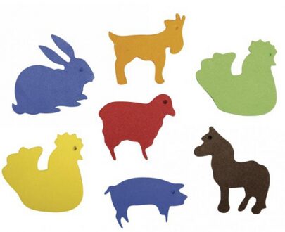 Rayher hobby materialen Rayher crepla boerderij dieren zelfklevend foam rubber - 160x stuks - Dieren - Knutselen - stickers