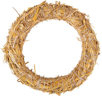 Rayher hobby materialen Rayher Decoratie krans van stro - 35 x 6,5 cm - DIY kransen maken - kerst deurkrans Beige