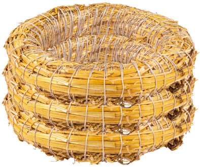 Rayher hobby materialen Rayher Decoratie krans van stro - Set van 3x stuks - 35 x 6,5 cm - DIY kransen maken - kerst deurkra
