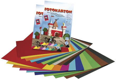 Rayher hobby materialen Rayher Fotokarton in A3 formaat - 20x vellen - verschillende kleuren - 300 grams