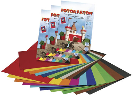 Rayher hobby materialen Rayher Fotokarton in A3 formaat - 30x vellen - verschillende kleuren - 300 grams