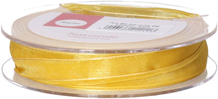 Rayher hobby materialen Rayher Hobby decoratie organza sierlint - 1x - goud - 1,5 cm/15 mm x 10 meter - Cadeaulint