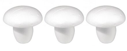 Rayher hobby materialen Rayher hobby DIY piepschuim paddestoel - 3x - 13 cm - wit - Knutselen - materialen
