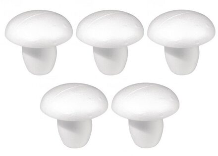 Rayher hobby materialen Rayher hobby DIY piepschuim paddestoel - 5x - 13 cm - wit - Knutselen - materialen
