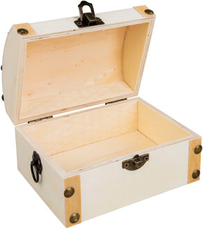 Rayher hobby materialen Rayher Hobby kistje/box - hout - met sluiting en deksel - 13 x 10 x 8 cm - opbergen