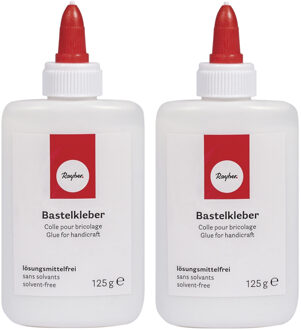 Rayher hobby materialen Rayher Hobby knutsel lijm - 2x - flacon van 125 gram - witte lijm - geschikt voor alles