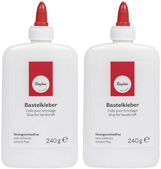 Rayher hobby materialen Rayher Hobby knutsel lijm - 2x - flacon van 240 gram - witte lijm - geschikt voor alles