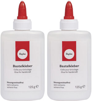 Rayher hobby materialen Rayher Hobby knutsel lijm - 2x - flacon van 500 gram - wit - met doseerdop - geschikt voor alles