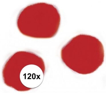 Rayher hobby materialen Rayher Hobby knutsel pompons - 15 mm - rood - 60x stuks - vormen/figuren/bolletjes