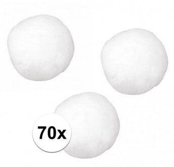 Rayher hobby materialen Rayher hobby knutsel pompons - 25 mm - wit - 70x stuks - zelf dieren figuren maken