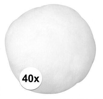 Rayher hobby materialen Rayher Hobby/knutsel pompons - 40x stuks - D38 mm - wit - pompoms