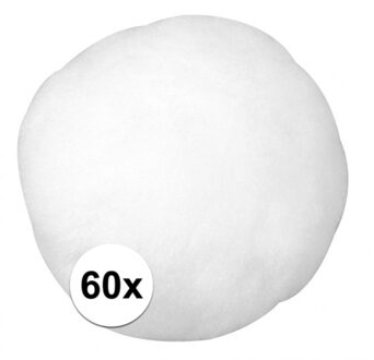 Rayher hobby materialen Rayher Hobby/knutsel pompons - 60x stuks - D38 mm - wit - pompoms