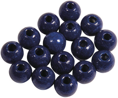 Rayher hobby materialen Rayher hobby kralen van hout - blauw - Dia 6 mm - 115x stuks - DIY sieraden maken - Kralen rijgen Donkerblauw