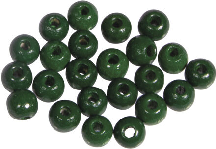 Rayher hobby materialen Rayher hobby kralen van hout - donkergroen - Dia 6 mm - 345x stuks - DIY sieraden maken - Kralen rij