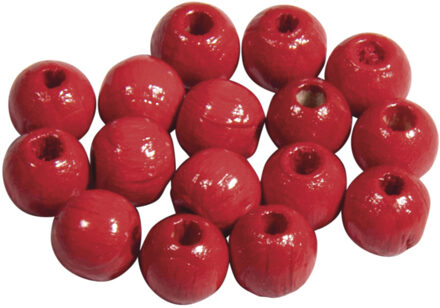 Rayher hobby materialen Rayher hobby kralen van hout - rood - Dia 6 mm - 115x stuks - DIY sieraden maken - Kralen rijgen