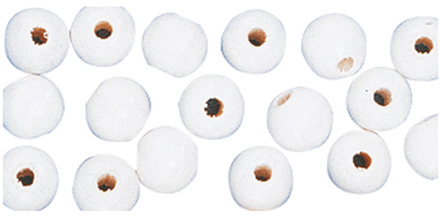 Rayher hobby materialen Rayher hobby kralen van hout - wit - Dia 6 mm - 230x stuks - DIY sieraden maken - Kralen rijgen