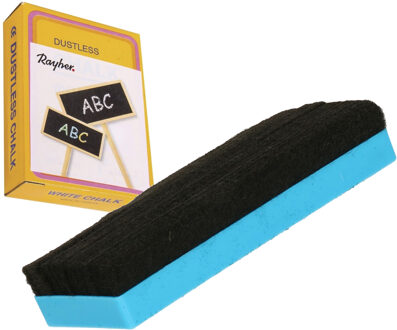 Rayher hobby materialen Rayher Hobby krijtbord wisser van 12 cm - Met 12x witte krijtjes - schoolbord beschrijven