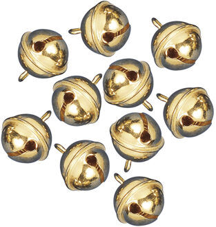 Rayher hobby materialen Rayher hobby metalen bellen/belletjes - 10x - goud - 19 mm - knutselen