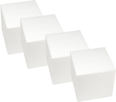 Rayher hobby materialen Rayher hobby Piepschuim vormen kubus - 4x - 15 x 15 x 15 cm - figuren/blokken - wit