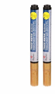 Rayher hobby materialen Rayher hobby textielstiften - 2x - glitter goud - dikke punt - voor op kleding/stof