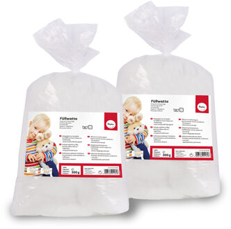 Rayher hobby materialen Rayher Hobby vulmateriaal - 2x - polyester schuim vlokken - 300 gr - knuffels/kussens - zeer donzig