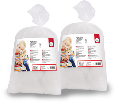 Rayher hobby materialen Rayher Hobby vulmateriaal - polyester schuim vlokken - 1000 gram voor knuffels/kussens - zeer donzig