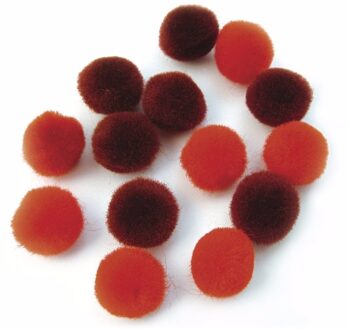 Rayher hobby materialen Rayher knutsel pompons - 60x - rood - 15 mm - Hobby en knutselen