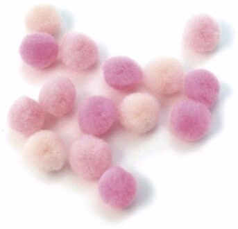 Rayher hobby materialen Rayher knutsel pompons - 60x - roze - 15 mm - Hobby en knutselen