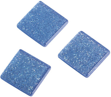 Rayher hobby materialen Rayher Mozaiek steentjes/tegeltjes - 205x stuks - blauw - 1 cm - kunststof