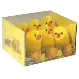 Rayher hobby materialen Rayher Paaskuikentjes - 24x stuks - 5 cm - Paasdecoratie kuikentjes