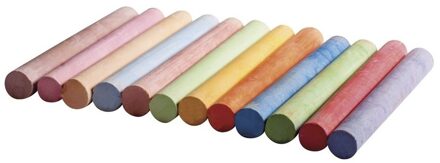 Rayher hobby materialen Rayher Schoolbord krijtjes gekleurd - 12x stuks - alle kleuren - voor kinderen