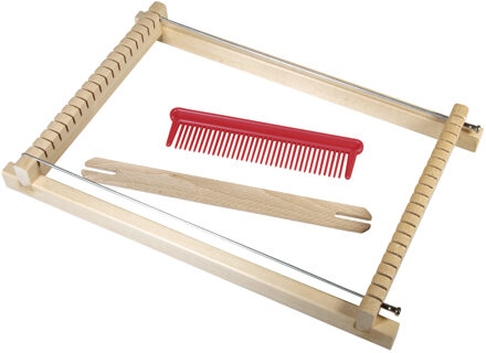 Rayher hobby materialen Rayher Speelgoed/hobby Weefraam - 18 x 29 cm - met spoel en kam - weefbreedte 16 cm
