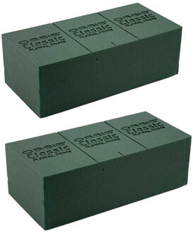 Rayher hobby materialen Rayher Steekschuim - 6x - 23x11x8 cm - groen - oase - nat - rechthoekig