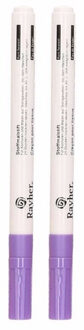 Rayher hobby materialen Rayher Textielstift - paars - fijne punt - 2x stuks - textiel kleding stiften
