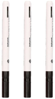 Rayher hobby materialen Rayher Textielstift - zwart - fijne punt - 3x stuks - textiel kleding stiften